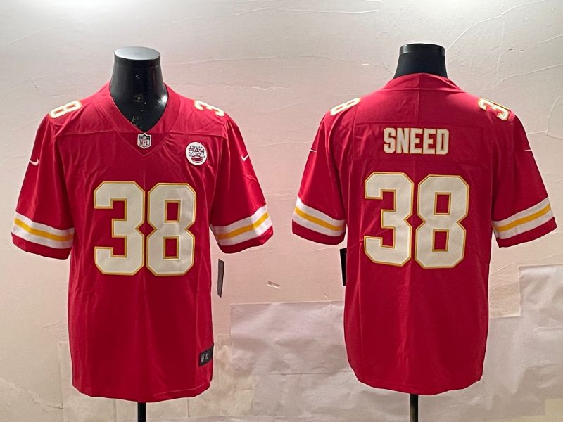 Men Kansas City Chiefs 38 Sneed Red Second generations 2025 Nike Limited NFL Jersey style 1